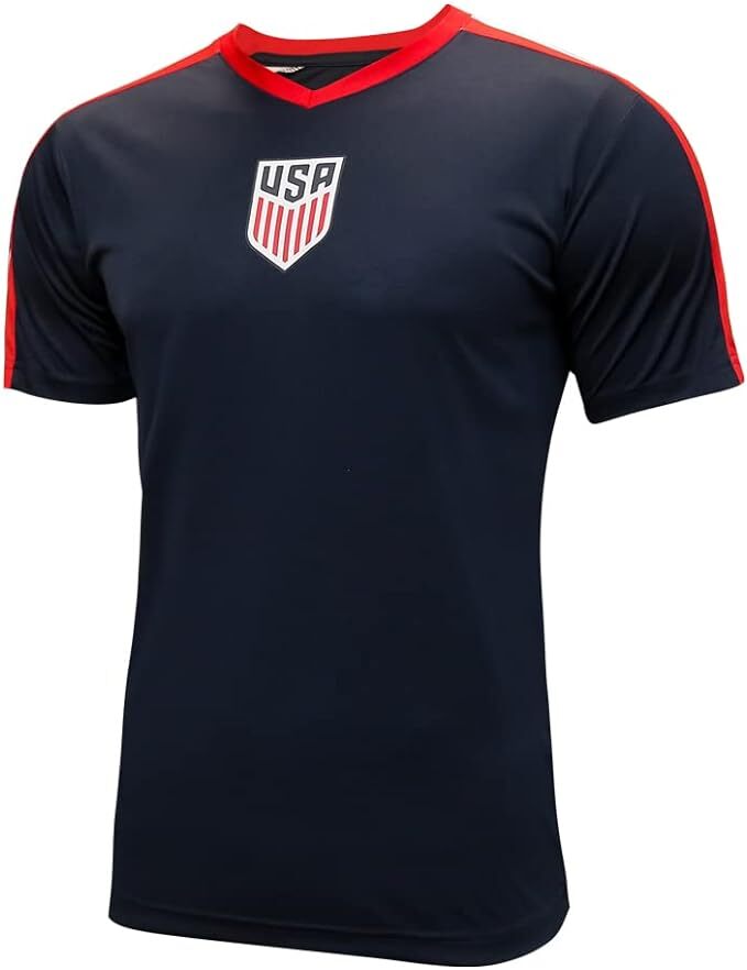 U.S. Soccer USMNT Adult Game Day Soccer Poly Shirt Navy - Add Your Name & Number