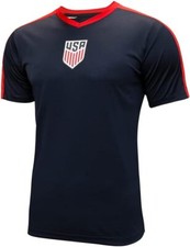 U.S. Soccer USMNT Adult Game Day Soccer Poly Shirt Navy - Add Your Name & Number