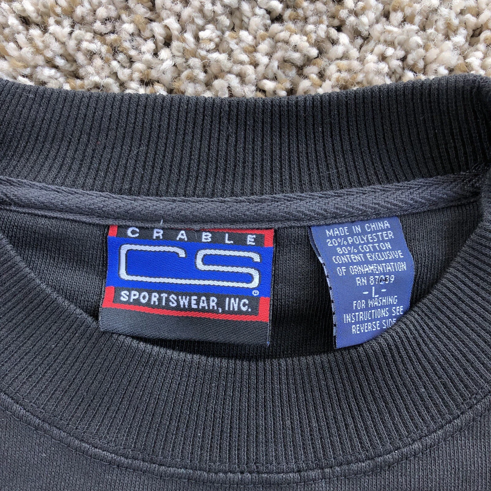 COACH Felpa pullover ricamata Colorado Buffaloes taglia L nera girocollo Y2K usata in ottime condizioni