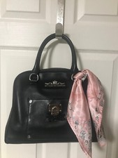 My Flat In London Handbag Broker Black Scarf Domed Satchel