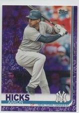 2019 Topps Series 1 #260 Aaron Hicks NEW YORK YANKEES MEIJER PURPLE EXCLUSIVE