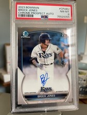 2023 Bowman Brock Jones Chrome 1st Auto PSA 8 Rays