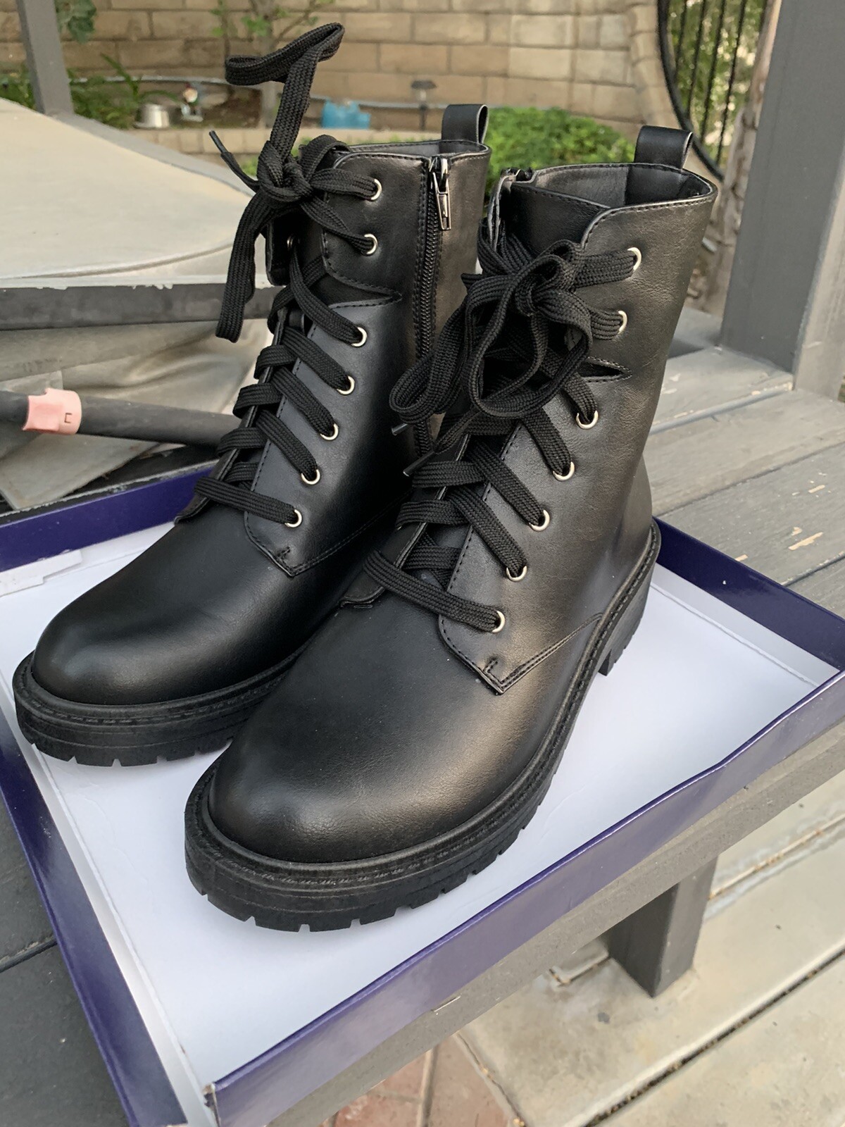 madden girl combat boots black