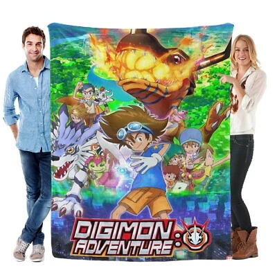 Digimon Adventure Blanket Soft Flannel Warmed Throw Sofa Bed Kids Birthday Gift
