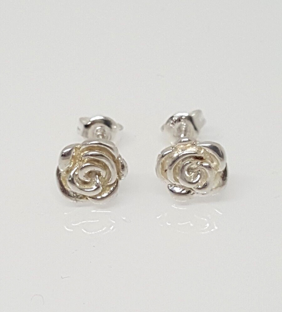 Gorgeous Sparking Solid Rose Design Stud Earrings… - image 1