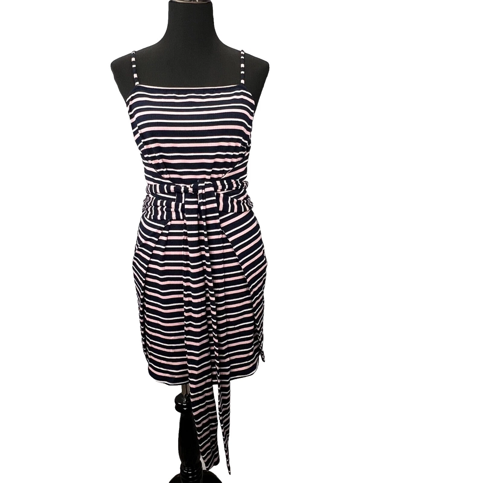 Short Striped Wrap Dresses