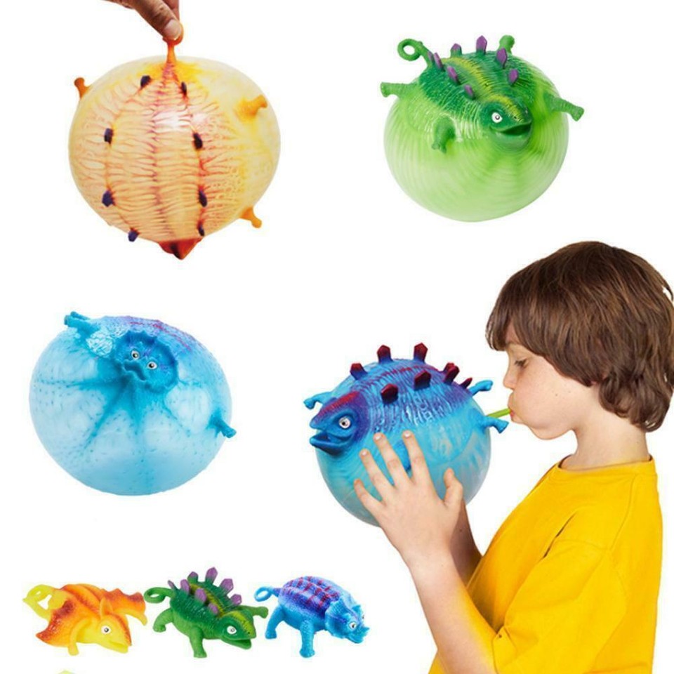 Dinosaur Blow Up Inflatable Balloon Ball Funny Bouncing Sensory Toy