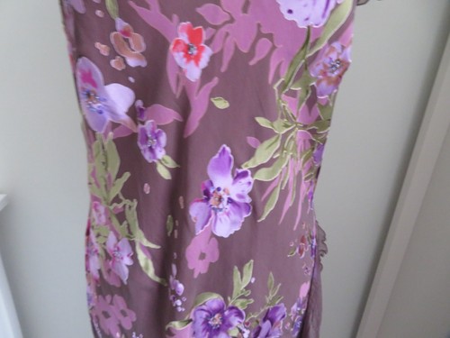 SILK MIX BIAS CUT DRESS BY MONSOON SZ 20 - SHADES OF PURPLE FLORAL DESIGN - Picture 13 of 17