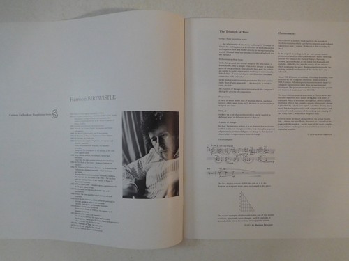 avant tape 20th century BOULEZ Birtwistle Triumph Of Time, Chronometer ARGO LP - Picture 6 of 6