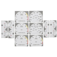 1990-1993 Mustang White Face Gauge Overlay Kit With 140 Mph Speedo Overlay Sale 1990-1993 Mustang White Face Gauge Overlay Kit With 140 Mph Speedo Overlay Sale