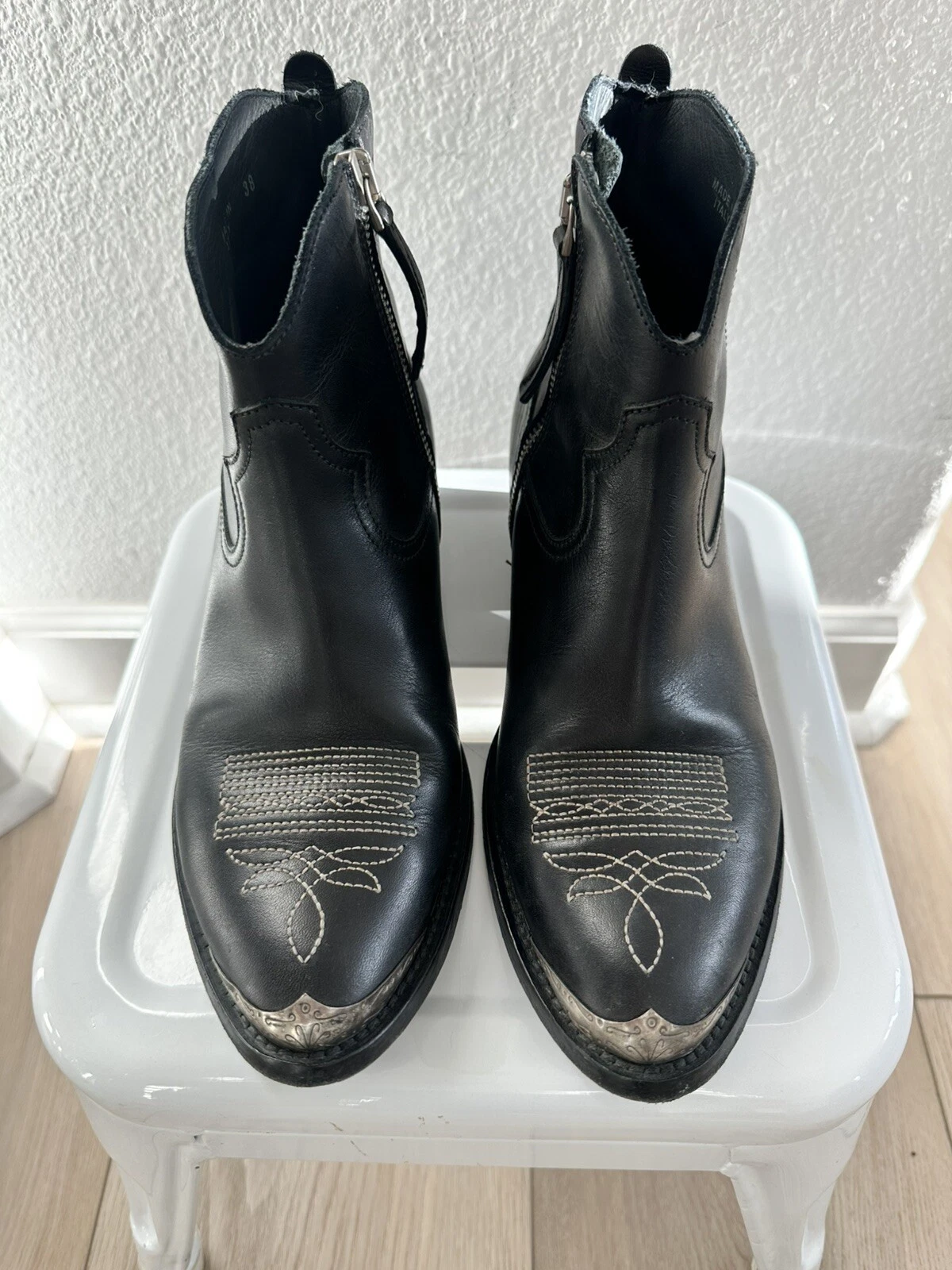 GOLDEN GOOSE Stivaletti Gol Goose Western in pelle nera taglia 38