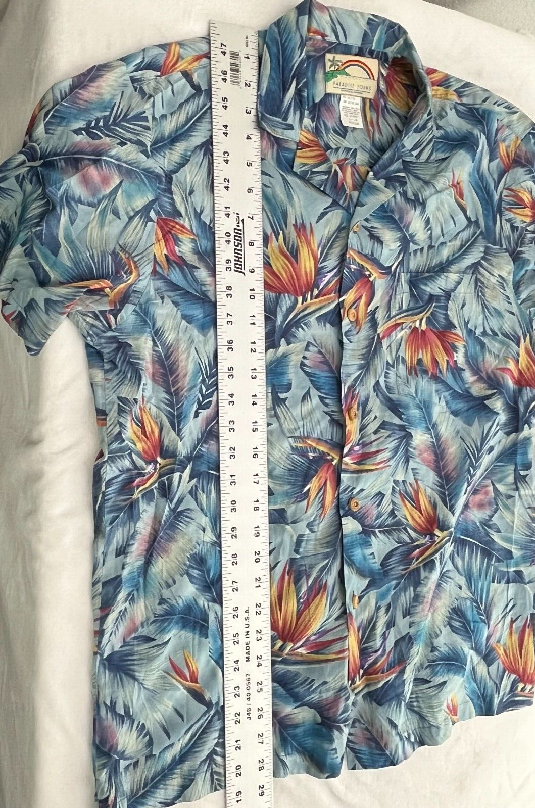 Paradise Found Mens Cotton Lawn Floral Print Hawaiian Button Up Shirt Medium
