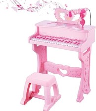 Educational 37-Key Electronic Piano w/ Detachable Legs Microphone Multiple Modes
