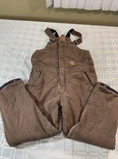 Berne Thinsulate Cotton Brown Work Overalls Youth  s Size Medium Regular 10-12 