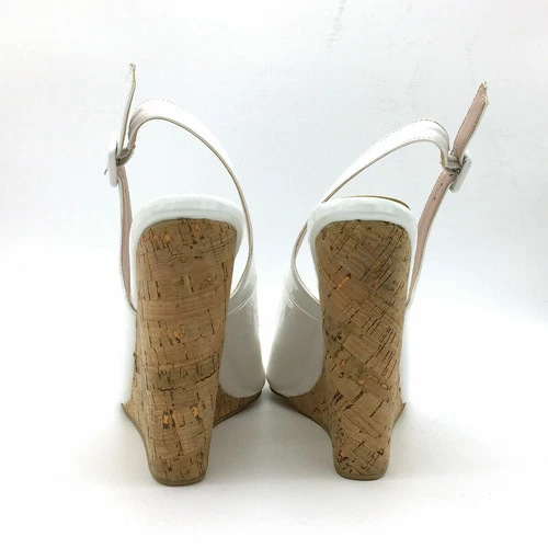 Sandali donna estivi zeppa punta aperta scarpe tacco alto cinturino fibbia slingback - Foto 7 di 16