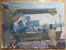 Oil Painting Portrait Soldiers Navy USSR Soviet Socialist realism 1961 Kovalenko