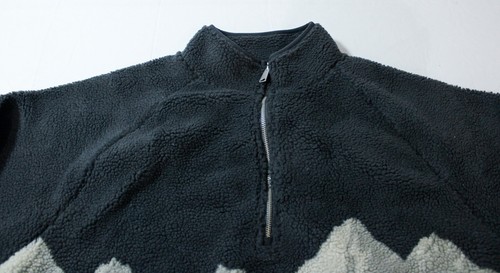Cotton:On Men's Teddy 1/2 Fleece Pullover WR4 Washed Navy/Wolf Pack Large NWT - Picture 2 of 3