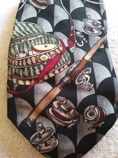 Fisherman's American Sports Classics Fishing Rod Reel lure sport Neck Tie