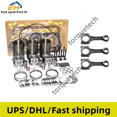 Rebuild Kit+3pcs Connecting Rod For Isuzu 3AB1 Engine Hanik NC3000 Excavator