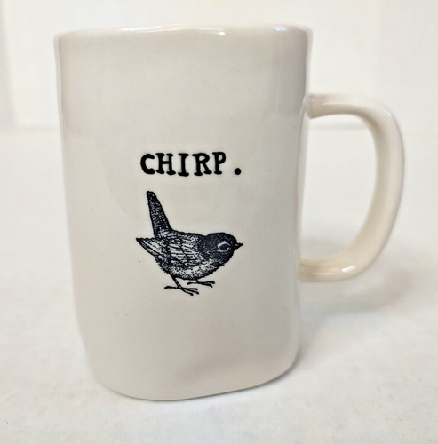 Rae Dunn Chirp M STUDIOS Bird Mug Ivory White Mug Cup Rare Early