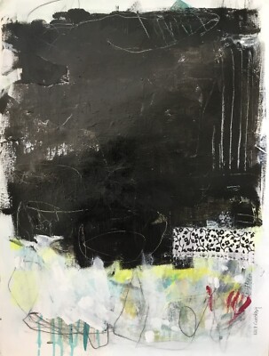 Raw Bold Abstract Collage OOAK original painting artwork Contemporary Art by Kat