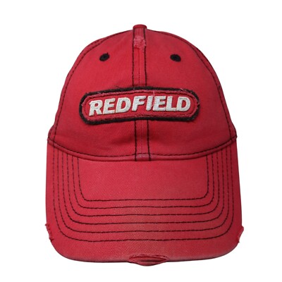 Redfield Strapback Hat Red One Size Adjustable Solid 6 Panel Outdoor