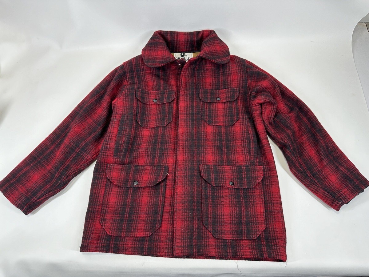 Woolrich Hunting Jacket Wool Mackinaw Buffalo Plaid Coat 60s 70s