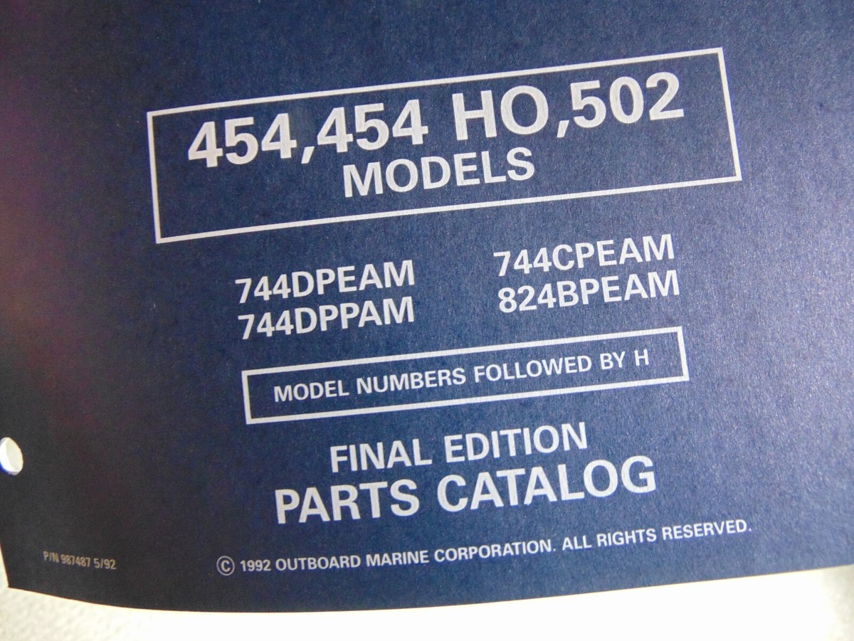 o454 英語版-サターナイン 1992 OMC King Cobra Stern-Drive 454 454 HO 502 Parts Catalog