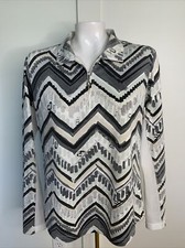 San Soleil Sun Protection UPF 50 Sz M Gray 1/4 Zip Activewear Top Long Sleeve