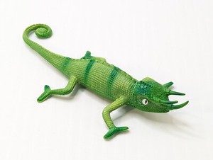 Greenbrier International Horned Chameleon Reptile 8.5” Toy Figure Rubber Plastic