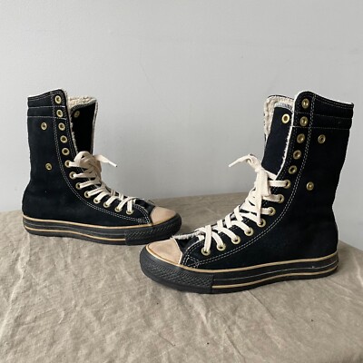 Converse Y2K Women's Black Suede High Top Boxing Shoes Size