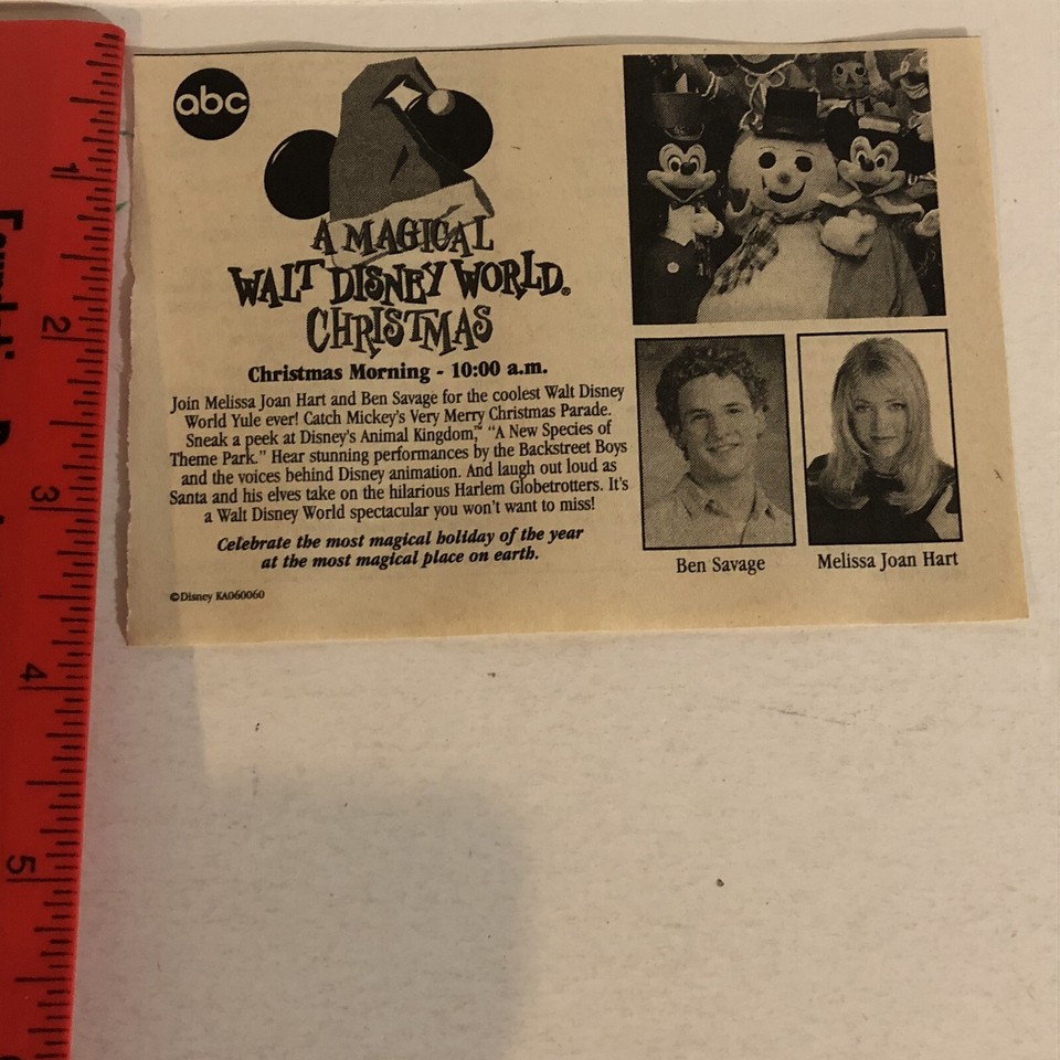 A Magical Walt Disney Christmas Tv Guide Print Ad Melissa Joan Hart ...