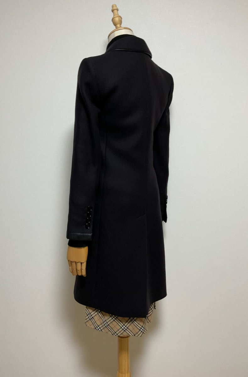 Burberry London Women's Wool Trench Coat Black Near Mint size UK2