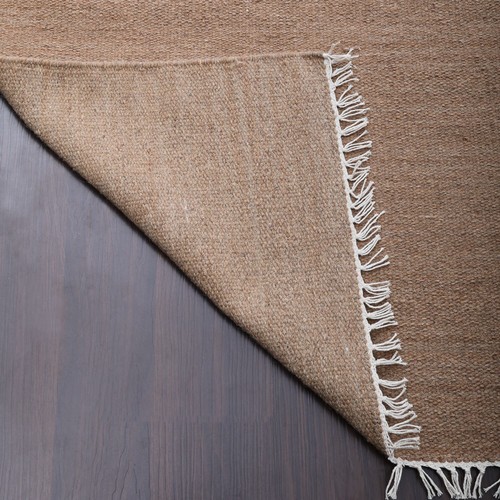 Hand Woven Flat Weave Kilim Wool Area Rug Solid Light Brown BBH Homes BBD00111 - Picture 27 of 112