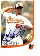 Baltimore Orioles Miguel Gonzalez autographed 3.5 x 5 team issued card