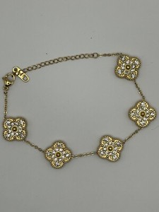 Authentic BEAUTIFUL 18k Gold Plated, Pearl Inlay, Cubic Zirconia Bracelet