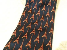 REFLETS D'ART PARIS EIFFEL TOWER ART DESIGN SILK TIE:  MONUMENT COLLECTION