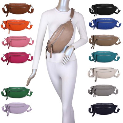 Bauchtasche Umhängetasche Crossbody-Bag Hüfttasche Kunstleder Italy-Design