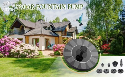 Solarbetriebene Schwimmpumpe Brunnen Vogeltränke Teich Pool Garten Fischteich