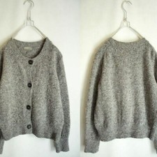Margaret Howell Donegal Wool Knit Cardigan Size 2 Women Gray JP/SIZE JAPAN