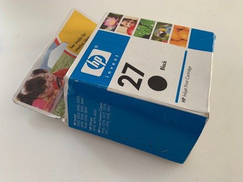Genuine HP 27 Black Ink Cartridge C8727AE New Sealed Past The Expiration Date - Photo 3/4