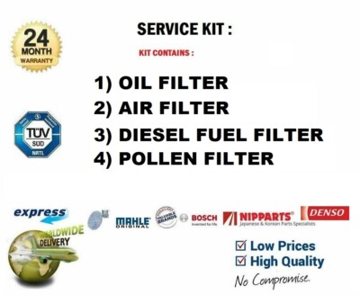 OIL AIR FUEL CABIN FILTERS for DACIA DUSTER Box 1.5 dCi 4x4 2013->on