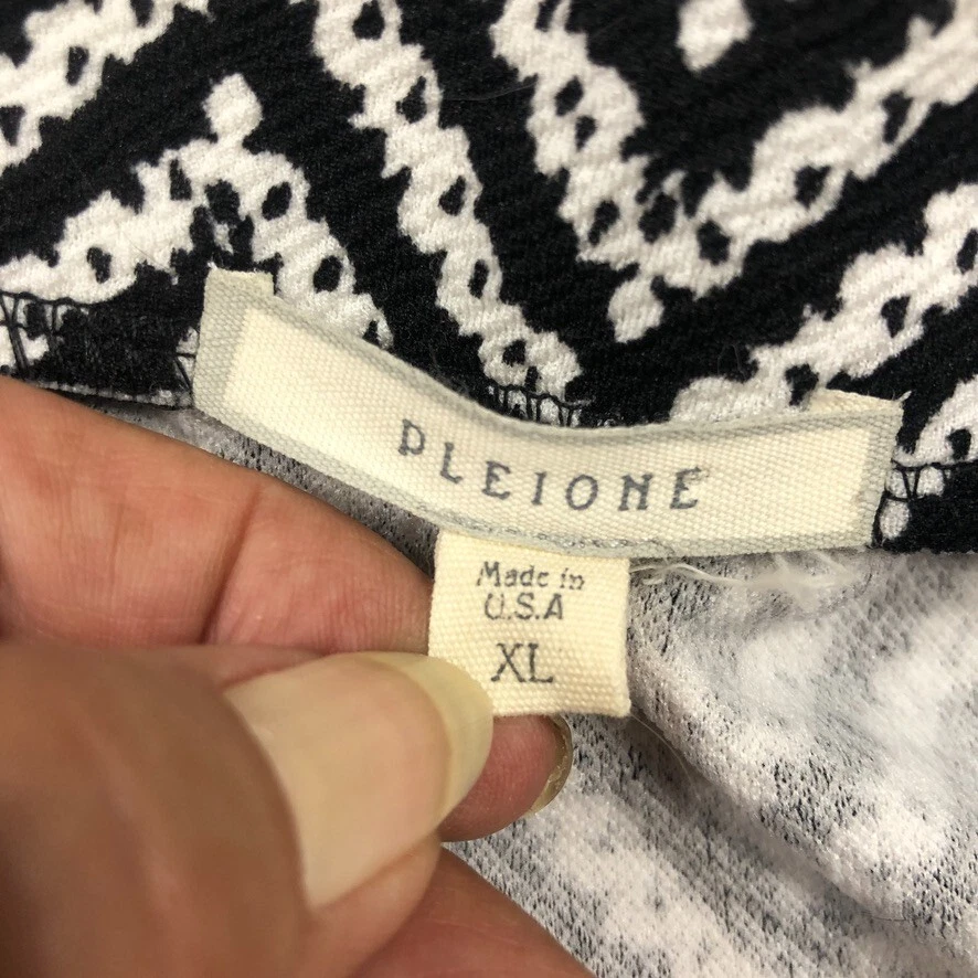 Falda Anthropologie Pleione Mujer XL Negra Blanca Chevron Asimétrica Moderna EE. UU. Foto 3 de 4