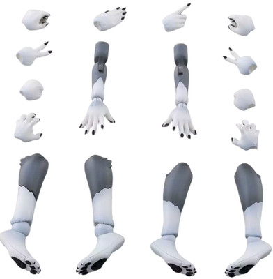 Presale AOSHIMA Kemopla Gray Wolf Arm & Leg Parts Set KO-02RGW