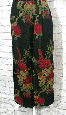 Coldwater Creek Skirt Size PL Two Layers Floral Print Top Layer Wrap Around