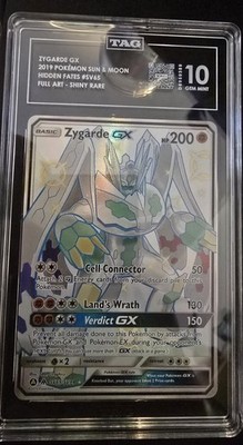 2019 POKEMON SUN & MOON HIDDEN FATES #SV65 FULL ART/ZYGARDE GX TAG 10