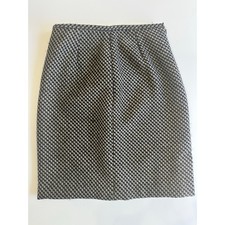 Women's Ann Taylor Wool Check Pencil Skirt Tan Black Size 4 Lined