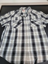 Levi  s Large Pearl Snap Short Sleeve Plaid Shirt Large