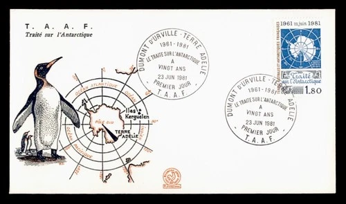 DR WHO 1981 FRENCH ANTARCTIC FSAT FDC TREATY CACHET 1.80 w29399