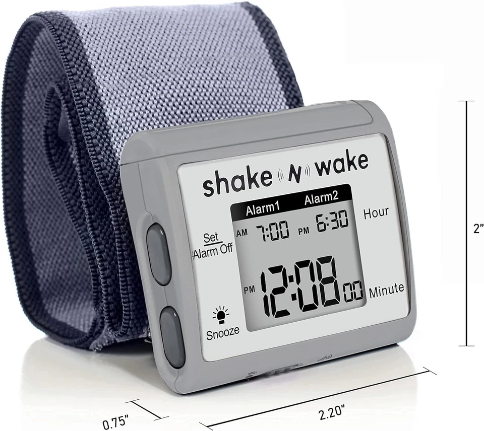 Vibrating Alarm Clock - Shake N Wake - Silent Alarm Wristband Watch - with Du... - Image 3 of 4